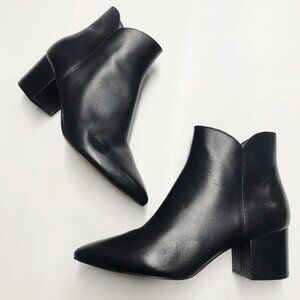 Cole Haan Ankle Boots Booties Womens 9.5 Black Leather Heeled Pointed Toe